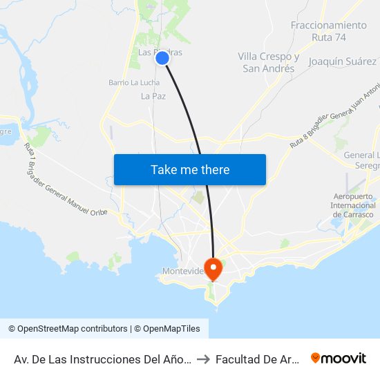 Av. De Las Instrucciones Del Año XIII & Roosevelt to Facultad De Arquitectura map