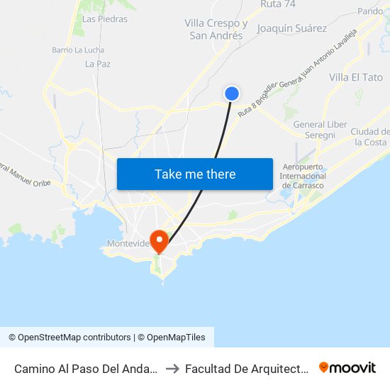 Camino Al Paso Del Andaluz to Facultad De Arquitectura map