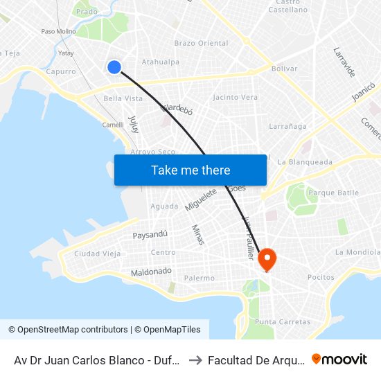 Av Dr Juan Carlos Blanco - Dufort Y Alvarez to Facultad De Arquitectura map