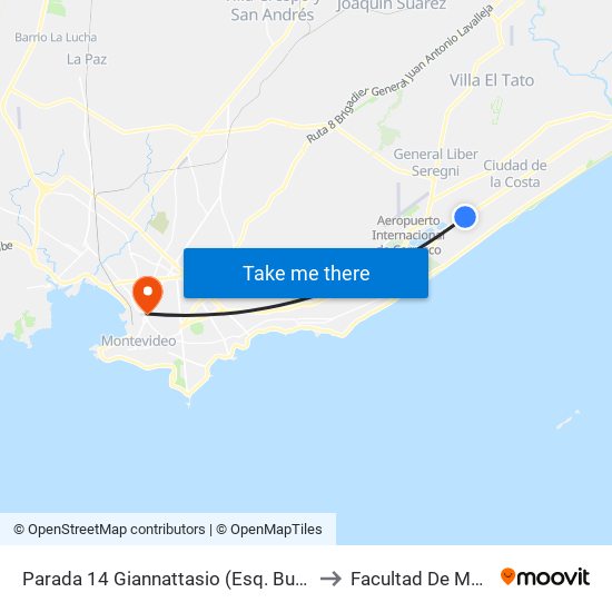 Parada 14 Giannattasio (Esq. Buenos Aires) to Facultad De Medicina map