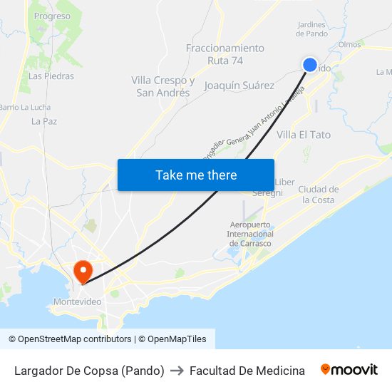 Largador De Copsa (Pando) to Facultad De Medicina map