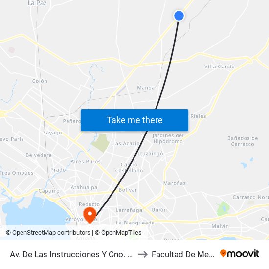 Av. De Las Instrucciones Y Cno. La Espiga to Facultad De Medicina map