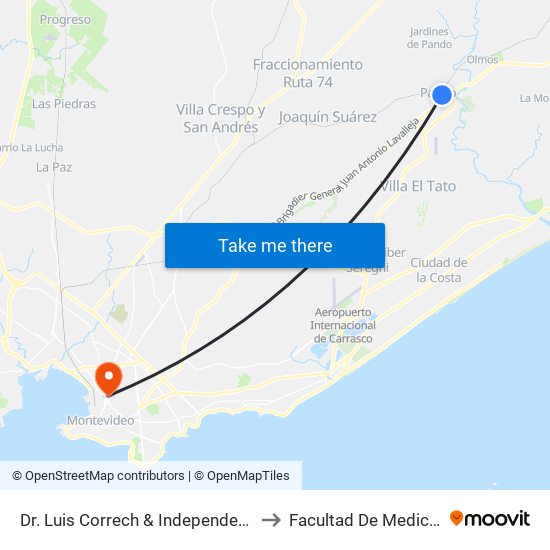 Dr. Luis Correch & Independencia to Facultad De Medicina map