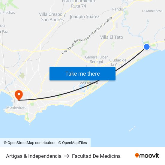 Artigas & Independencia to Facultad De Medicina map