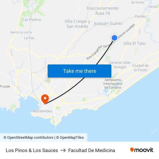 Los Pinos & Los Sauces to Facultad De Medicina map