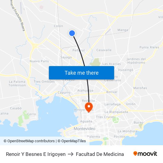 Renoir Y Besnes E Irigoyen to Facultad De Medicina map