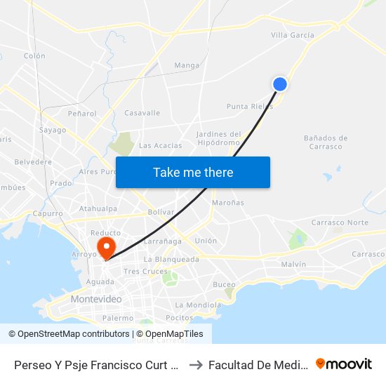 Perseo Y Psje Francisco Curt Lange to Facultad De Medicina map