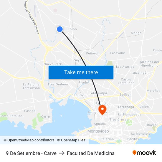 9 De Setiembre - Carve to Facultad De Medicina map