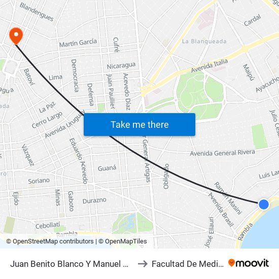 Juan Benito Blanco Y Manuel Pagola to Facultad De Medicina map