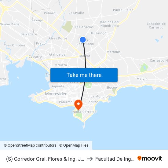 (S) Corredor Gral. Flores & Ing. José Serrato to Facultad De Ingeniería map