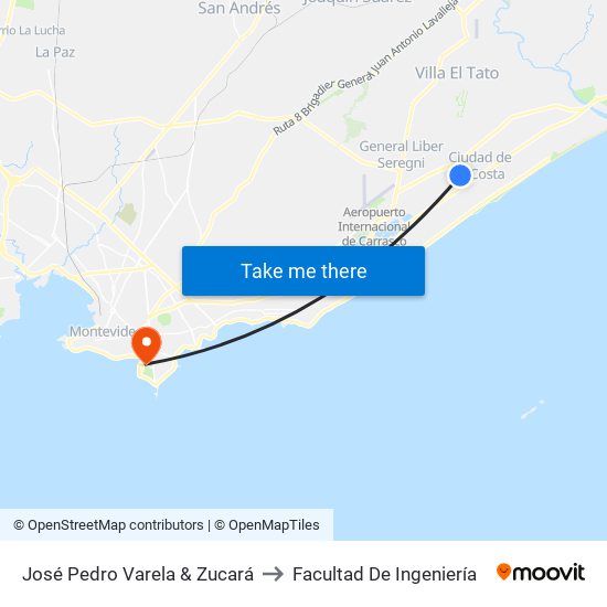 José Pedro Varela & Zucará to Facultad De Ingeniería map