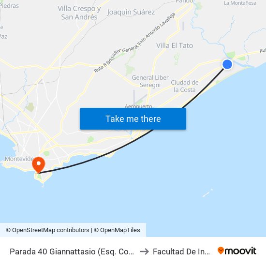 Parada 40 Giannattasio (Esq. Constituyentes) to Facultad De Ingeniería map