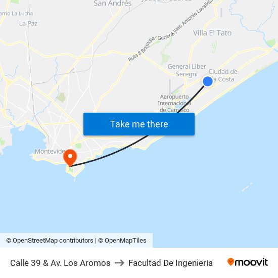 Calle 39 & Av. Los Aromos to Facultad De Ingeniería map