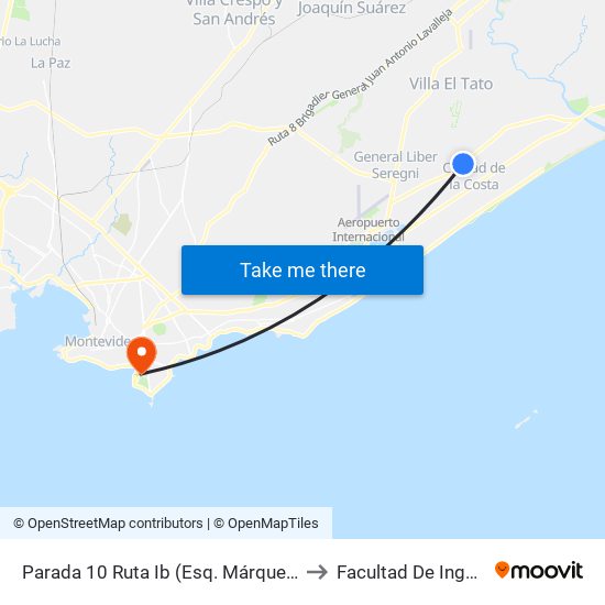 Parada 10 Ruta Ib (Esq. Márquez Castro) to Facultad De Ingeniería map
