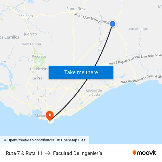 Ruta 7 & Ruta 11 to Facultad De Ingeniería map