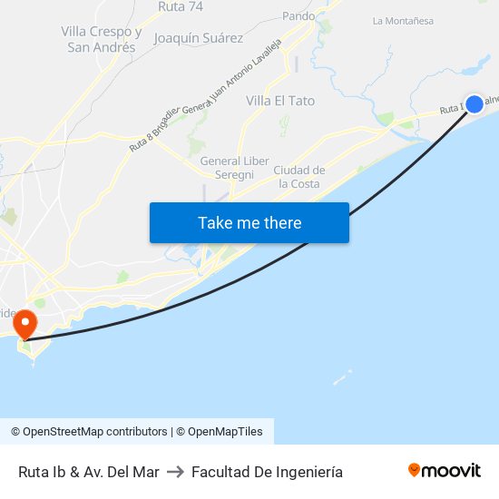 Ruta Ib & Av. Del Mar to Facultad De Ingeniería map