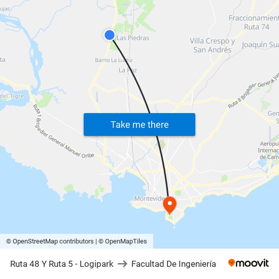 Ruta 48 Y Ruta 5 - Logipark to Facultad De Ingeniería map