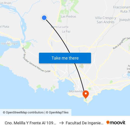 Cno. Melilla Y Frente Al 10975 to Facultad De Ingeniería map