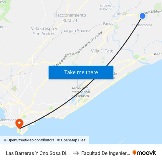 Las Barreras Y Cno.Sosa Diaz to Facultad De Ingeniería map