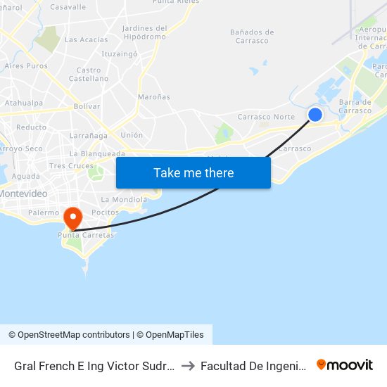 Gral French E Ing Victor Sudriers to Facultad De Ingeniería map