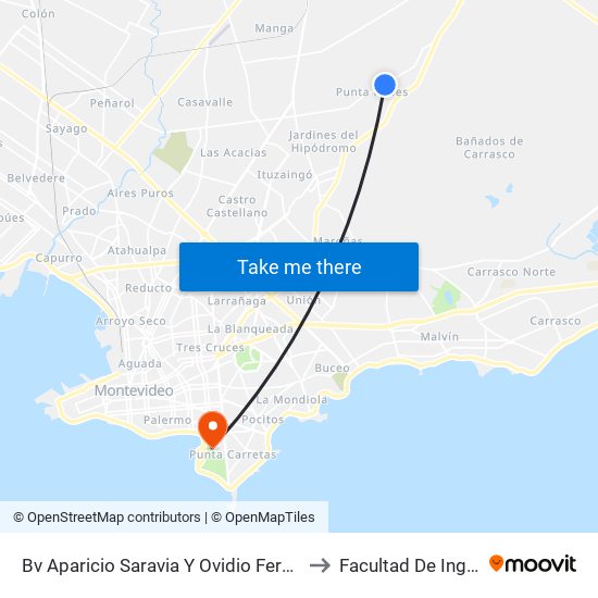 Bv Aparicio Saravia Y Ovidio Fernandez Rios to Facultad De Ingeniería map