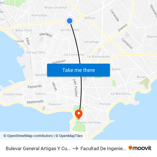 Bulevar General Artigas Y Cufré to Facultad De Ingeniería map