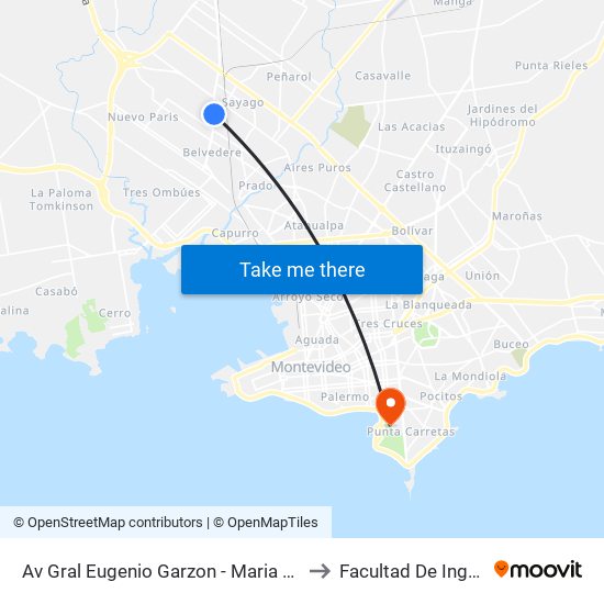 Av Gral Eugenio Garzon - Maria Orticochea to Facultad De Ingeniería map
