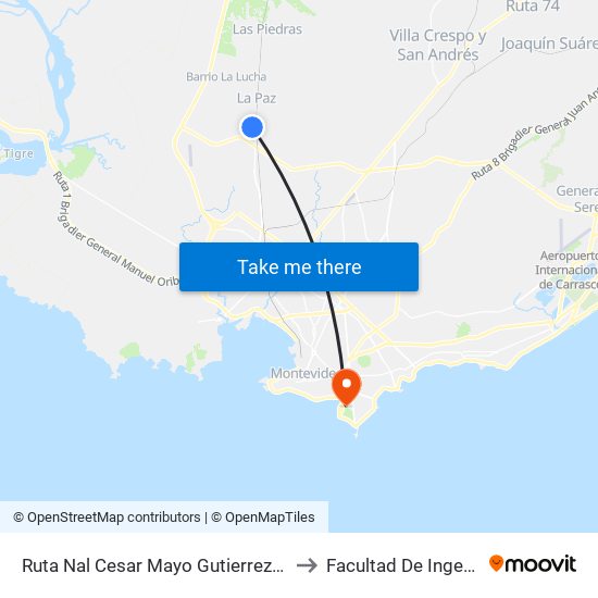 Ruta Nal Cesar Mayo Gutierrez - Ibicuy to Facultad De Ingeniería map