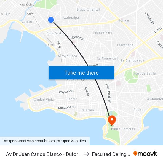 Av Dr Juan Carlos Blanco - Dufort Y Alvarez to Facultad De Ingeniería map