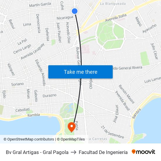 Bv Gral Artigas - Gral Pagola to Facultad De Ingeniería map