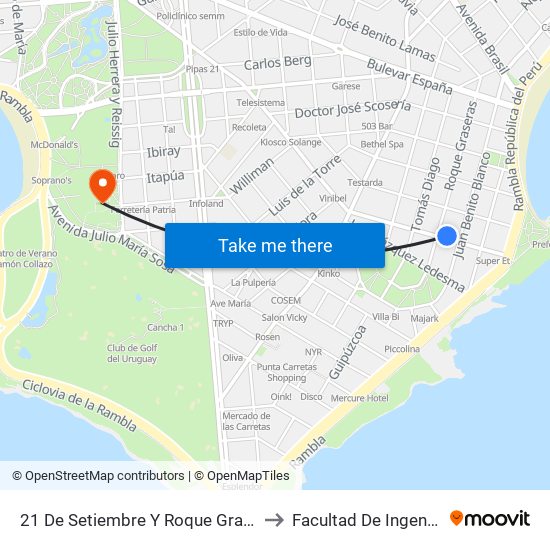 21 De Setiembre Y Roque Graseras to Facultad De Ingeniería map