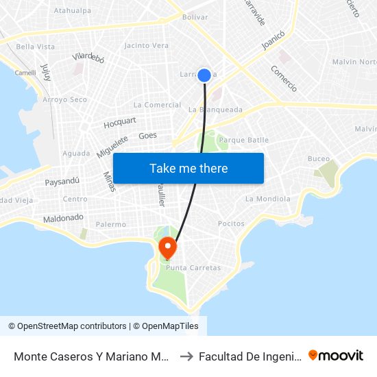 Monte Caseros Y Mariano Moreno to Facultad De Ingeniería map