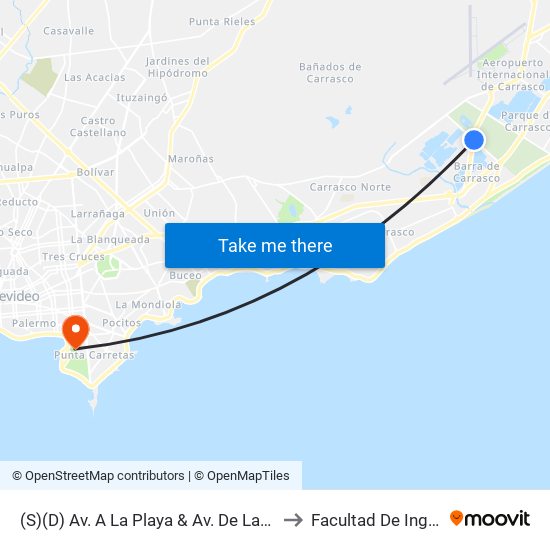 (S)(D) Av. A La Playa & Av. De Las Américas to Facultad De Ingeniería map