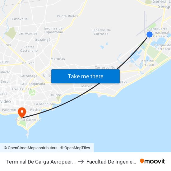 Terminal De Carga Aeropuerto to Facultad De Ingeniería map
