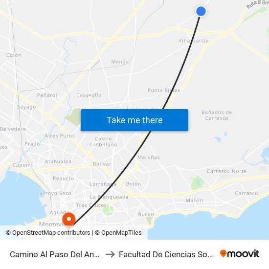 Camino Al Paso Del Andaluz to Facultad De Ciencias Sociales map