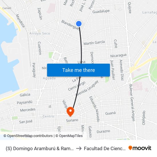 (S) Domingo Aramburú & Ramón Del Valle Inclán to Facultad De Ciencias Sociales map