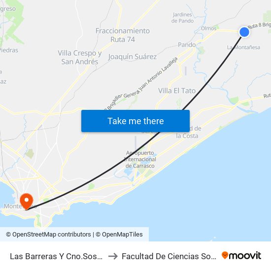 Las Barreras Y Cno.Sosa Diaz to Facultad De Ciencias Sociales map