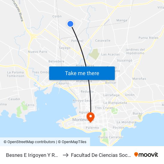 Besnes E Irigoyen Y Renoir to Facultad De Ciencias Sociales map