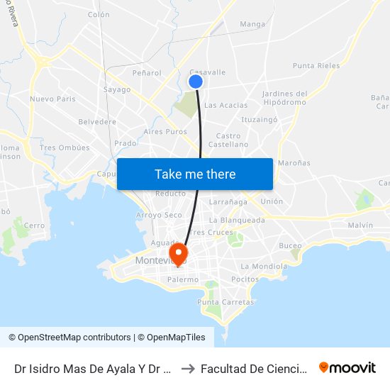 Dr Isidro Mas De Ayala Y Dr Jose Martirene to Facultad De Ciencias Sociales map