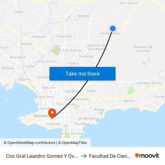 Cno Gral Leandro Gomez Y Ovidio Fernandez Rios to Facultad De Ciencias Sociales map