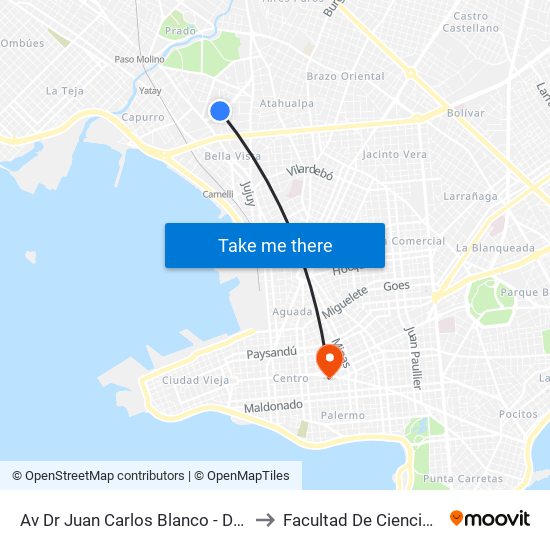Av Dr Juan Carlos Blanco - Dufort Y Alvarez to Facultad De Ciencias Sociales map