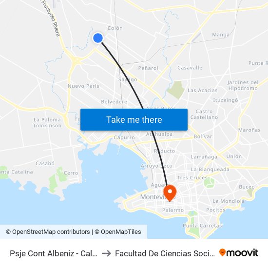 Psje Cont Albeniz - Calle G to Facultad De Ciencias Sociales map