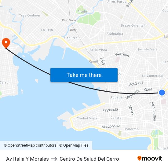 Av Italia Y Morales to Centro De Salud Del Cerro map