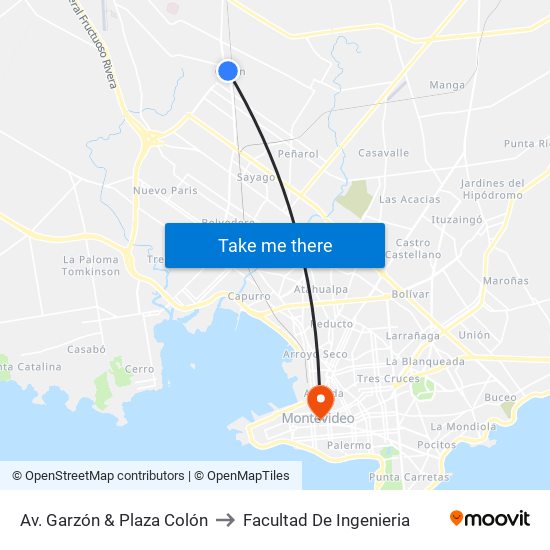 Av. Garzón & Plaza Colón to Facultad De Ingenieria map