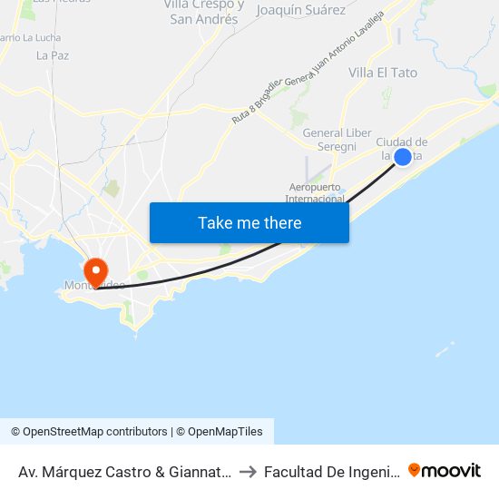 Av. Márquez Castro & Giannattasio to Facultad De Ingenieria map