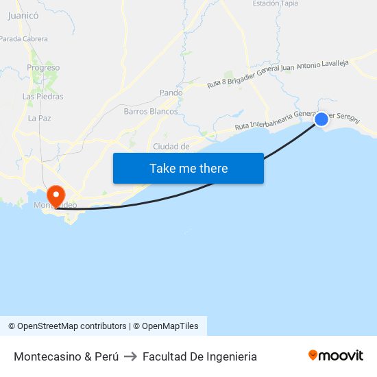 Montecasino & Perú to Facultad De Ingenieria map