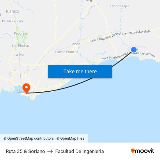 Ruta 35 & Soriano to Facultad De Ingenieria map