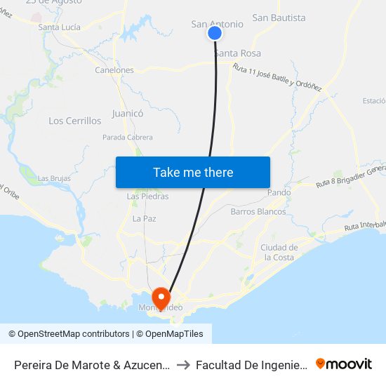 Pereira De Marote & Azucenas to Facultad De Ingenieria map
