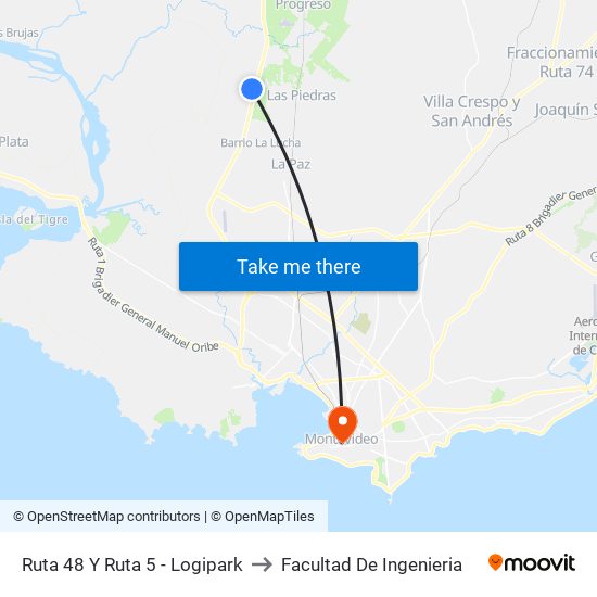 Ruta 48 Y Ruta 5 - Logipark to Facultad De Ingenieria map