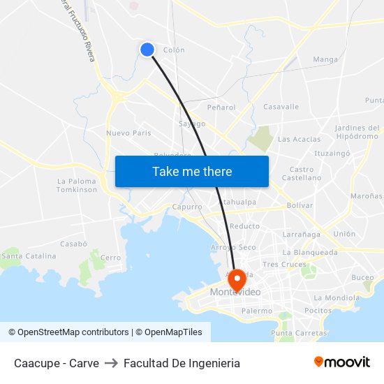 Caacupe - Carve to Facultad De Ingenieria map